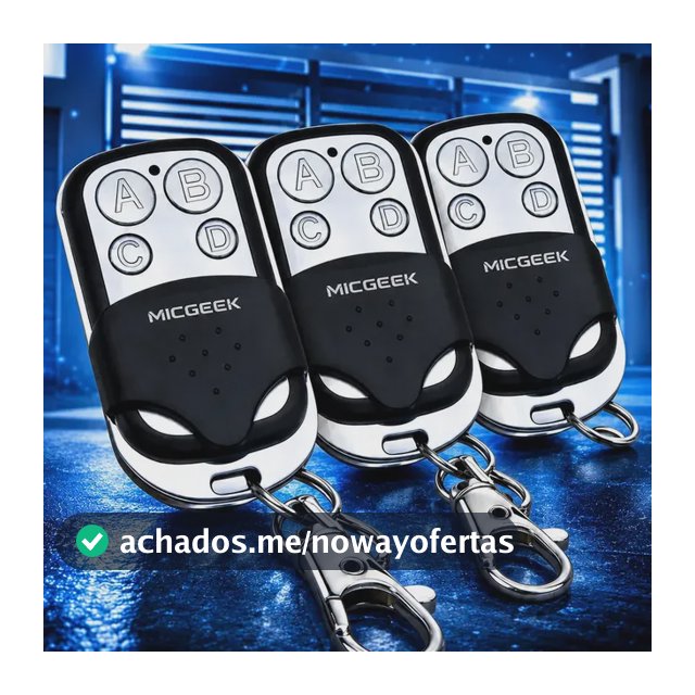 Kit 3 Controle Remoto Universal 4 Botões Para Portão Eletrônico Automatico Alarme Cerca Elétrica 433mhz Micgeek