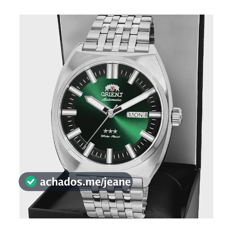 Relógio Orient Masculino Automático Aço Inoxidável 3 Estrelas Prateado