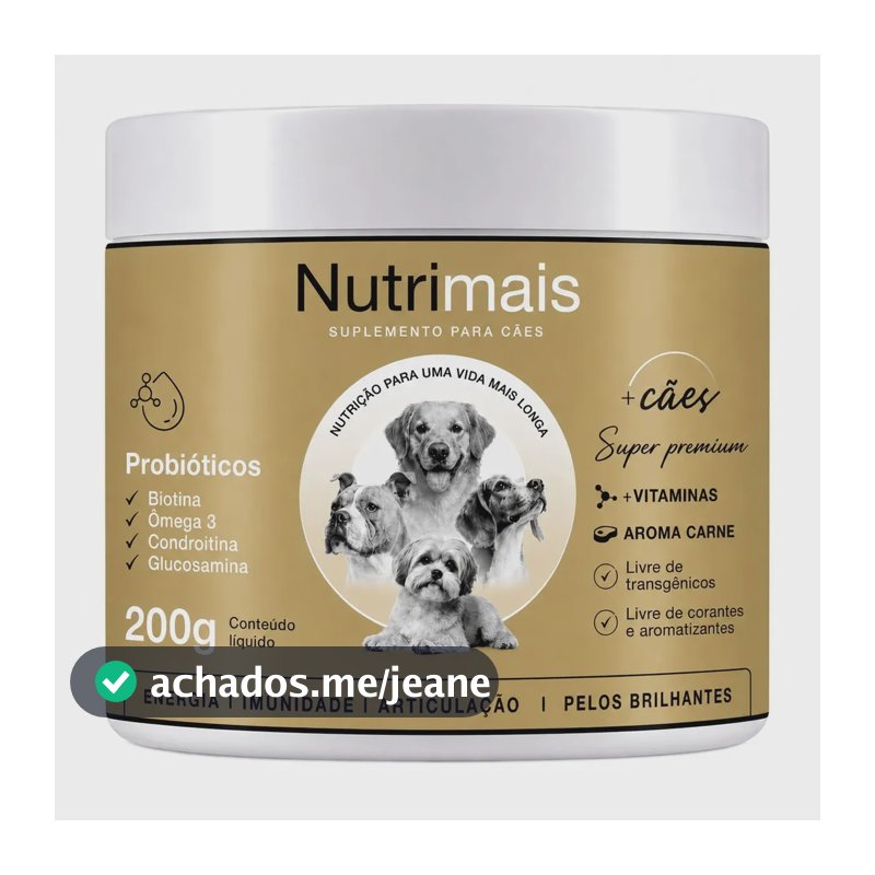 Suplemento Cães Articulação Queda de Pelos Equilíbrio intestinal Nutrimais Probióticos