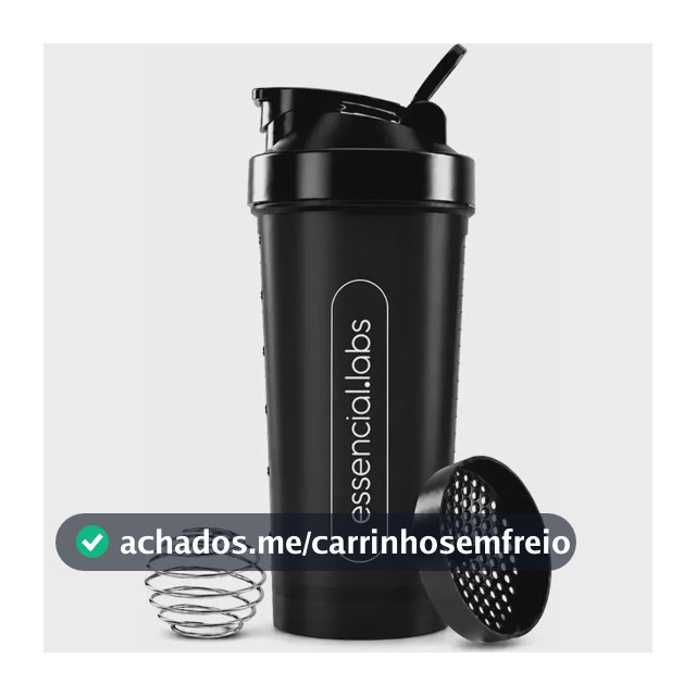 COQUETELEIRA / SHAKER Academia BPA Free Cor Preto - 600ml