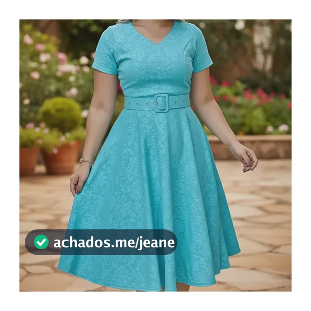 Vestido Midi Feminino Godê Com Cinto E Lycra