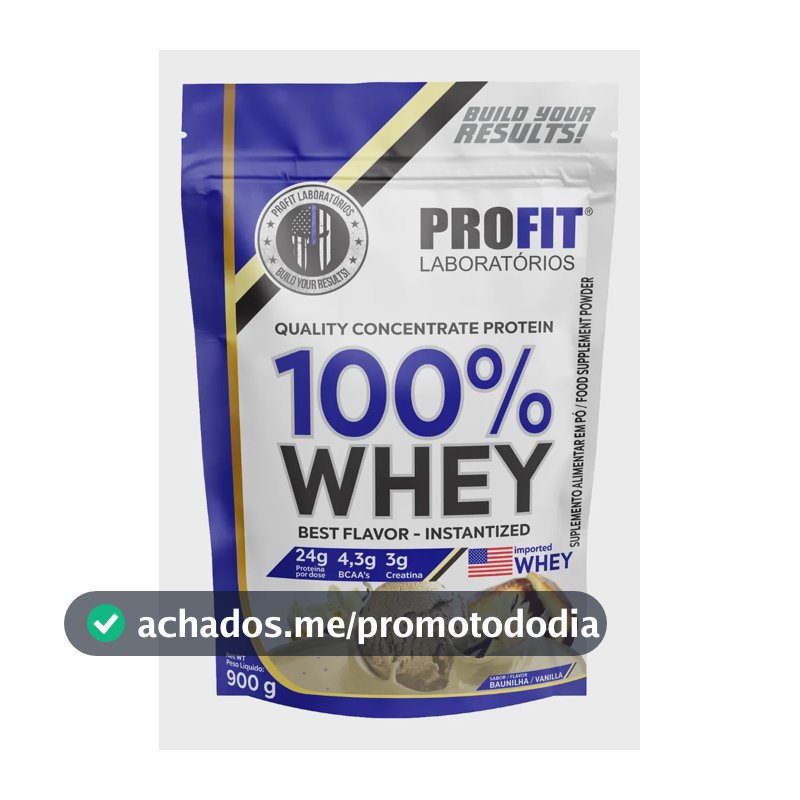 Whey protein Profit 100% Quality Concentrate em pó sabor Baunilha x 900g