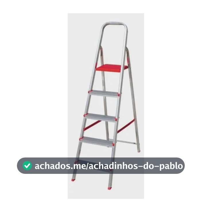 Escada 5 Degraus Botafogo Lar & Lazer Metal 120kg Reforçada Cinza/vermelho Cinza E Vermelho