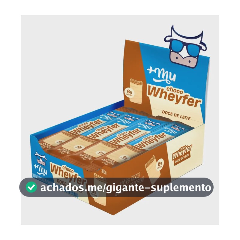 Barra De Proteína +Mu Chocowheyfer Doce de Leite de x 300g 12 un