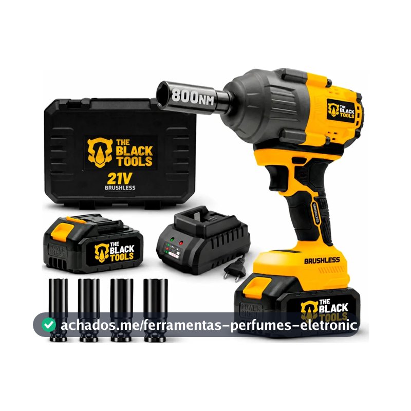 Parafusadeira Chave De Impacto A Bateria Lítio 21v Motor Brushless 800nm 80kgf.m Tb21ix The Black Tools