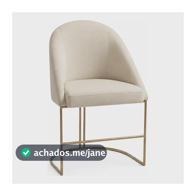Cadeira Poltrona Estofada Decorativa Lua Premium Bege Liso