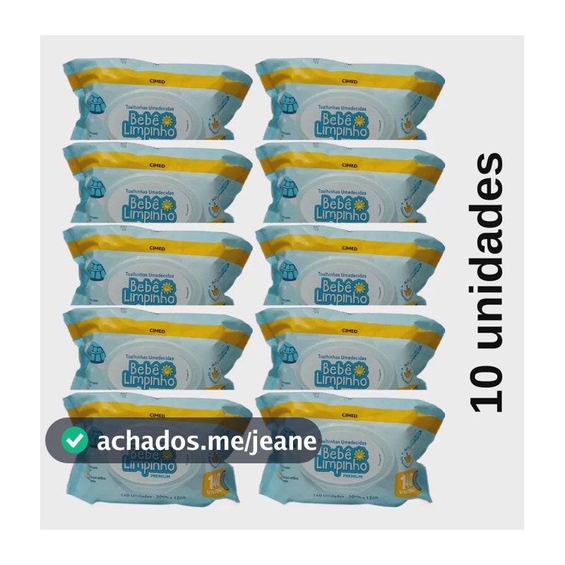 Kit C/ 1400 Toalhas Umedecidas Bebe Limpinho Premium - Cimed