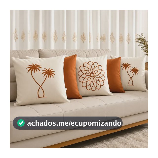 Kit Com 5 Capas De Almofadas Bordadas 45x45 Ziper Invisivel