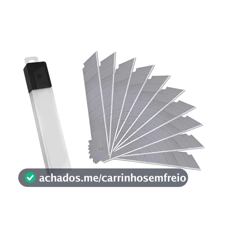 Kit 200 Lamina Para Estilete Larga 18mm Profissional MFL