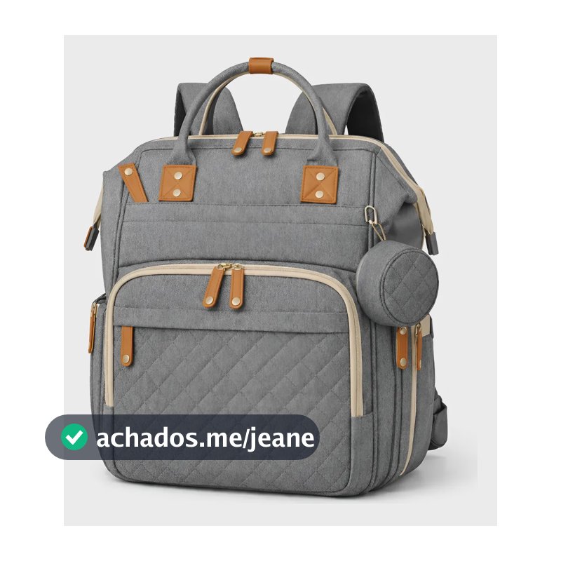 Mochila Bolsa Maternidade Térmica Presente Bebê Versão Luxo Cinza