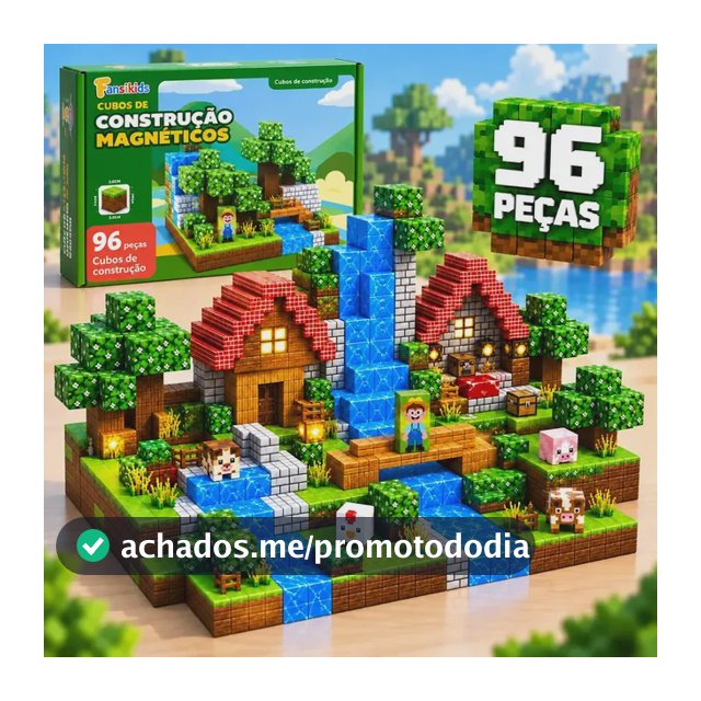 Blocos Magnéticos De Montar 96 Peças Brinquedo Educativo 96 Blocos De Construção