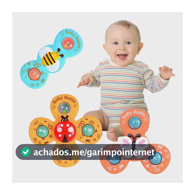 Brinquedo Com Ventosa Para Bebês Gruda No Vidro Kit 3 Peças Amarelo Borboleta