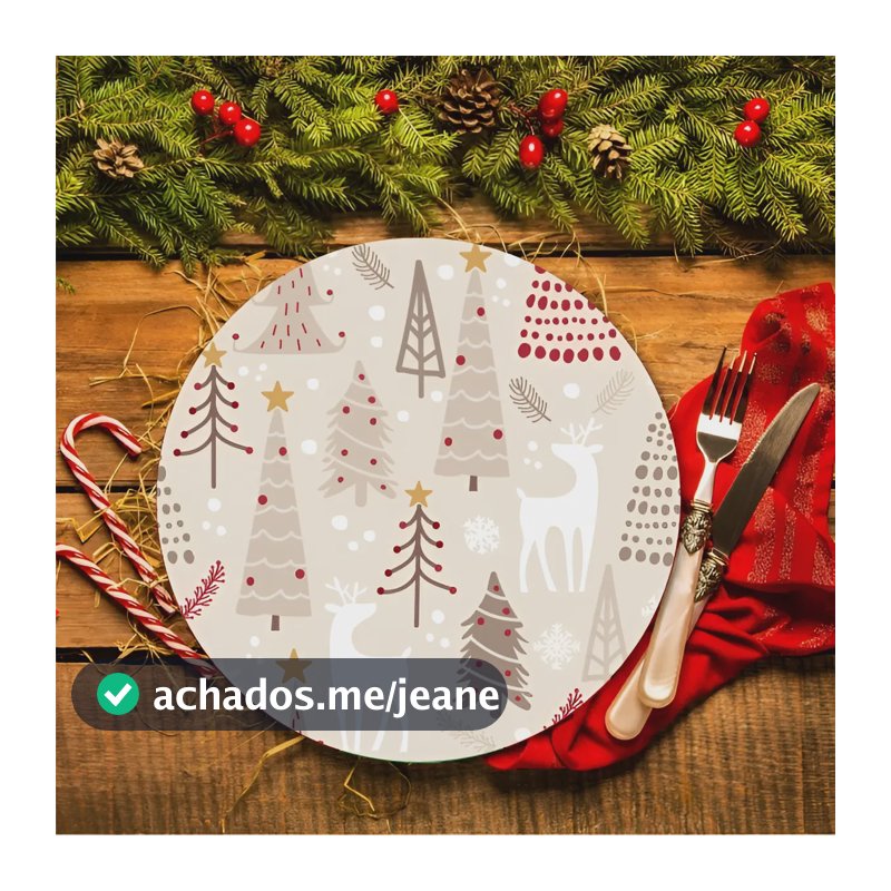 Kit 12 Capas Sousplat Suplat Natal Natalino 35cm X 35cm Natal - 2723