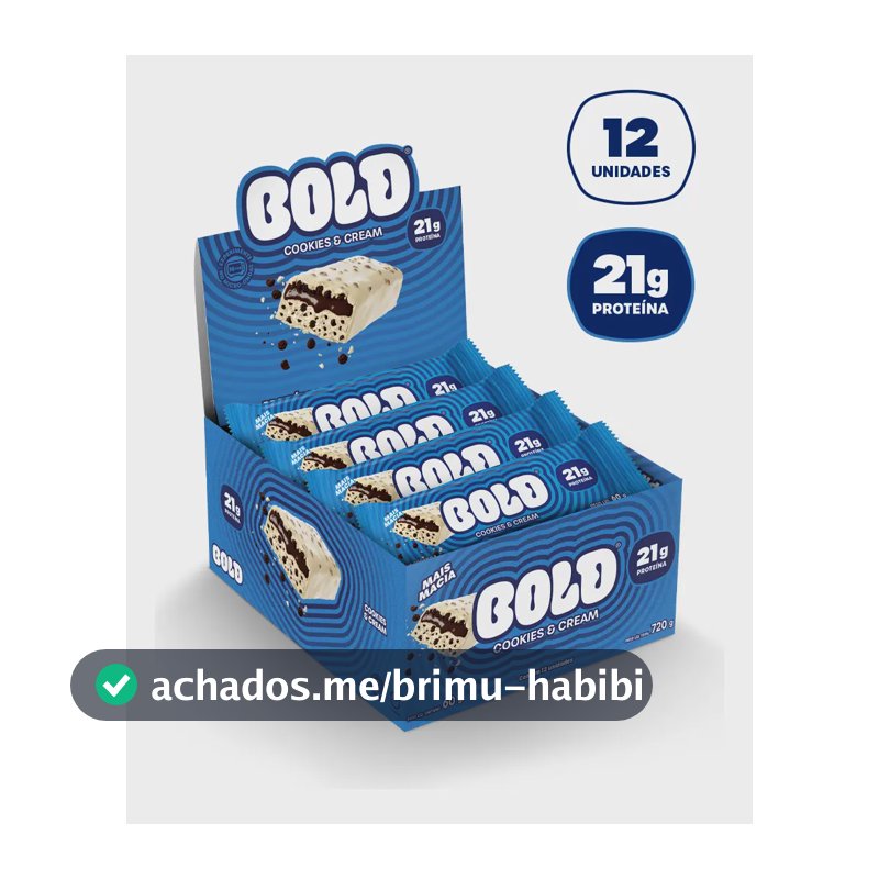 Barra de proteína de soro de leite Bold Snacks Bold Cookies Black Snacks 720g 12 un