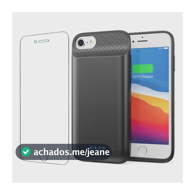 Capa Bateria Compatível Com iPhone 8 7 6s Se 7000mah Preto