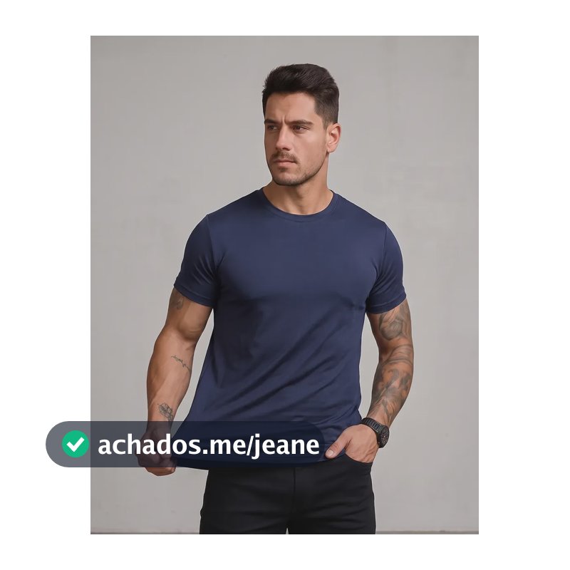 Camiseta Masculina Tech Modal Anti Odor Não Amassa Básica Azul-marinho G