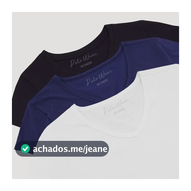 Kit 3 Camisetas Básicas Feminina Polo Wear Sortido