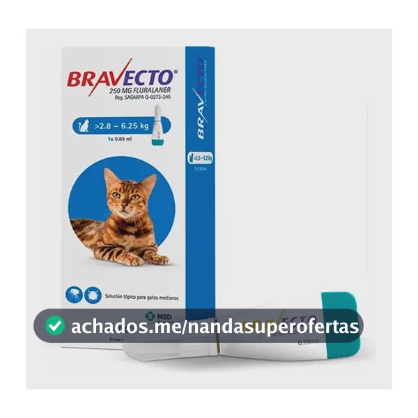 Bravecto Spot Em Gatos Com Pulgas 2,8-6,25 Kg