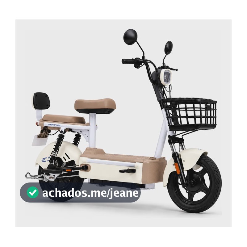 Moto Scooter Elétrica 500w Sem Cnh 32km/h Cesto Banco Duplo Branco Não Se Aplica