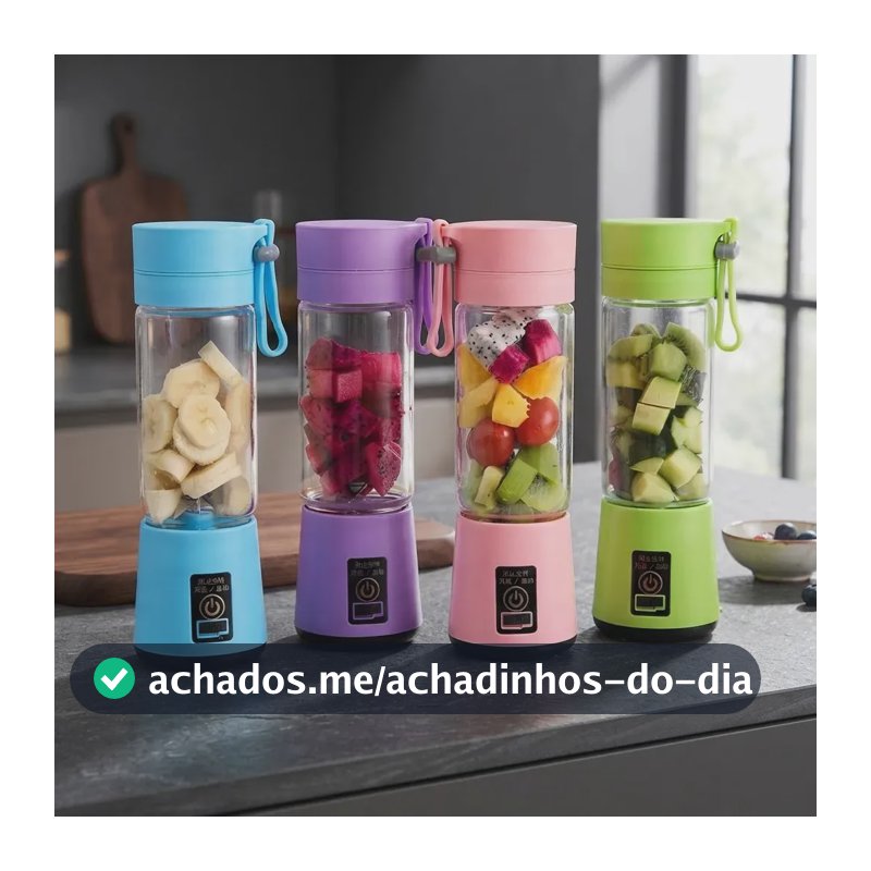 Mini Liquidificador Portátil Shake 6 Laminas + Cabo Usb