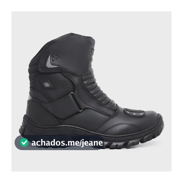 Coturno De Couro Para Motociclistas Com Ziper Lateral