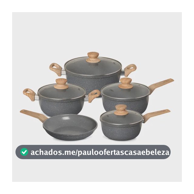 Conjunto de Panelas 5 peças com Revestimento Cerâmico Antiaderente e Acabamento Marmorizado e Fundo Compatível com Indução Oster - Dark Grey