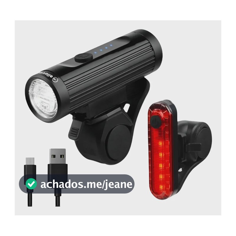 Farol Bike Dianteiro E Traseiro Kit Com Led 700 Lumens E Usb Preto