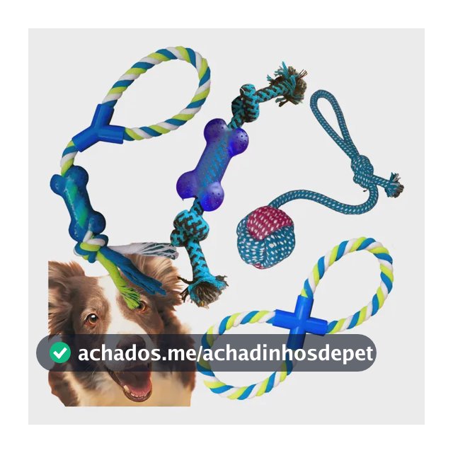 Kit 4 Brinquedos Para Cachorro Mordedor Puxador Bola Corda