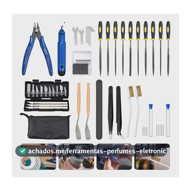 Kit 59 Peças Ferramentas Impressão 3d Alicate Acabamento Preto