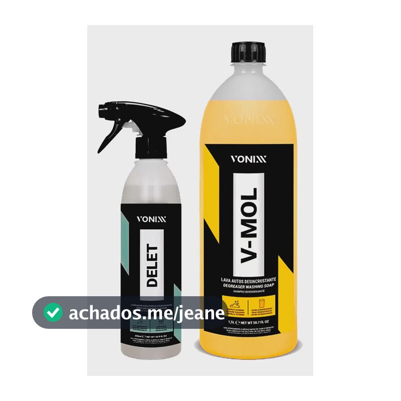 Kit Limpeza Automotiva Vonixx V-MOL 1,5L + Delet Limpador Pneus