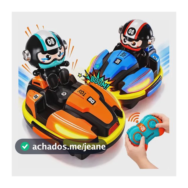 Carrinho Bate Bate Controle Remoto Boneco Bumper Toy Luz Som Azul/laranja 08