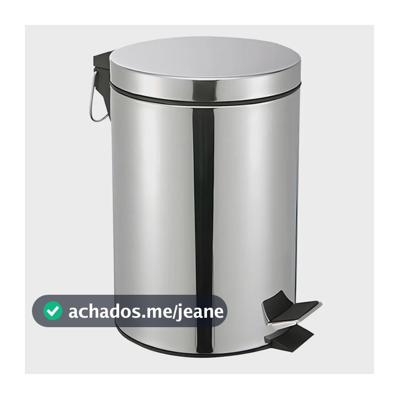 Lixeira Inox 5 Litros Balde Removível Pedal Emborrachado Banheiro Lavabo Cozinha Não Enferruja