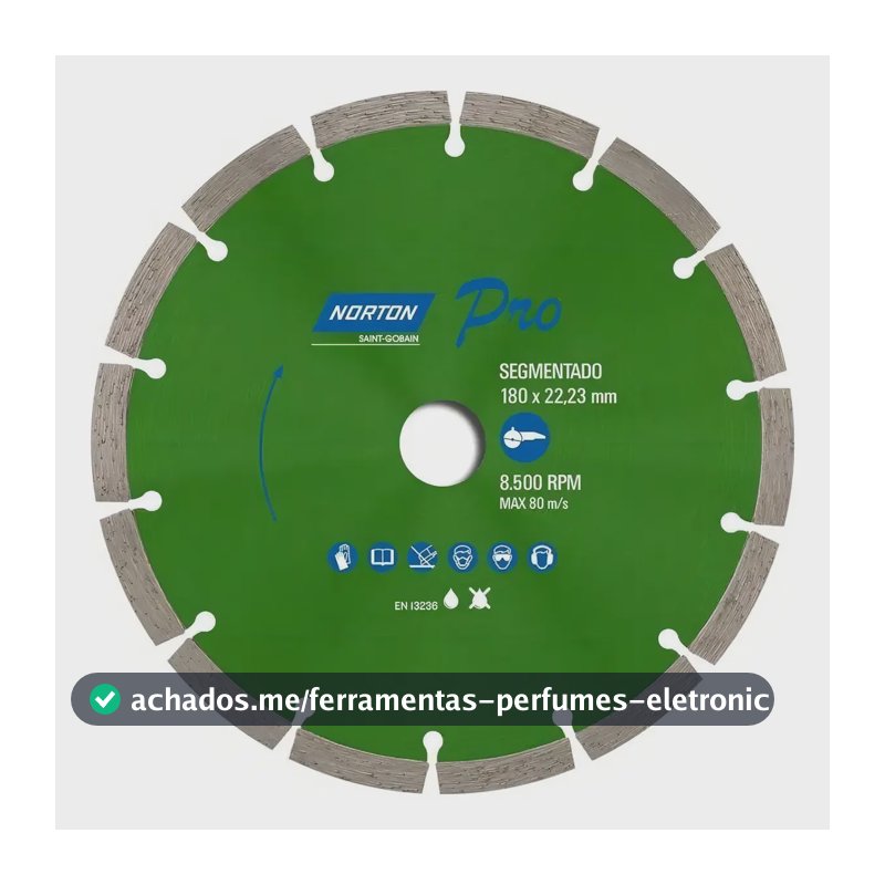 Disco Diamantado Segmentado P/concreto Dimetro 180mm Norton