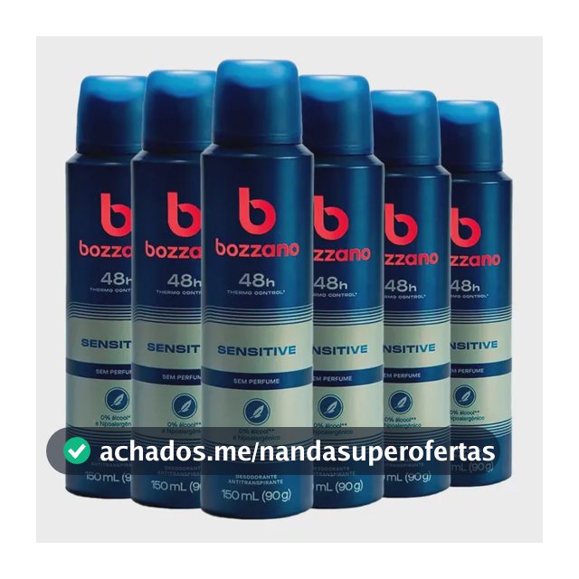 Kit Desodorante Aerosol Bozzano Sem Perfume 90g - 6 Unidades