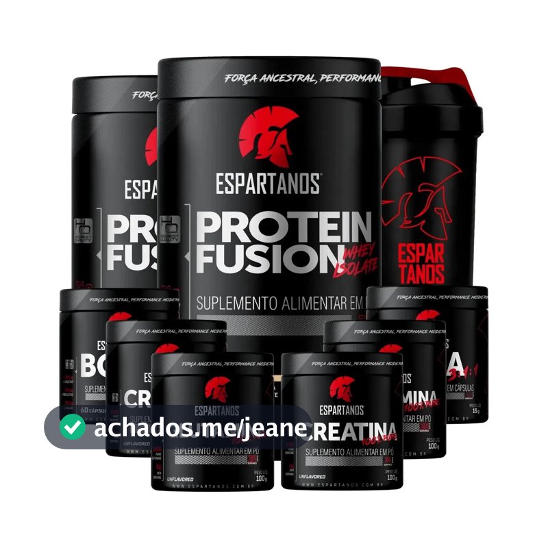 Kit 2x Whey Fusion + 2x Bcaa + 2x Crea + 2x Glutamina + Copo Sabor Baunilha+Baunilha