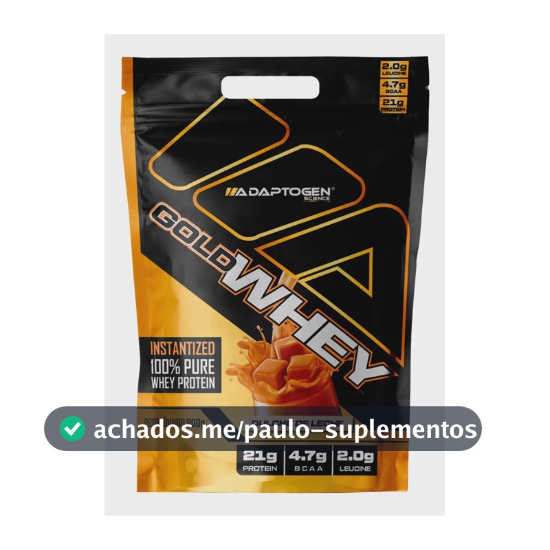 Proteína Adaptogen Gold Whey em pó sabor Doce de leite x 900g