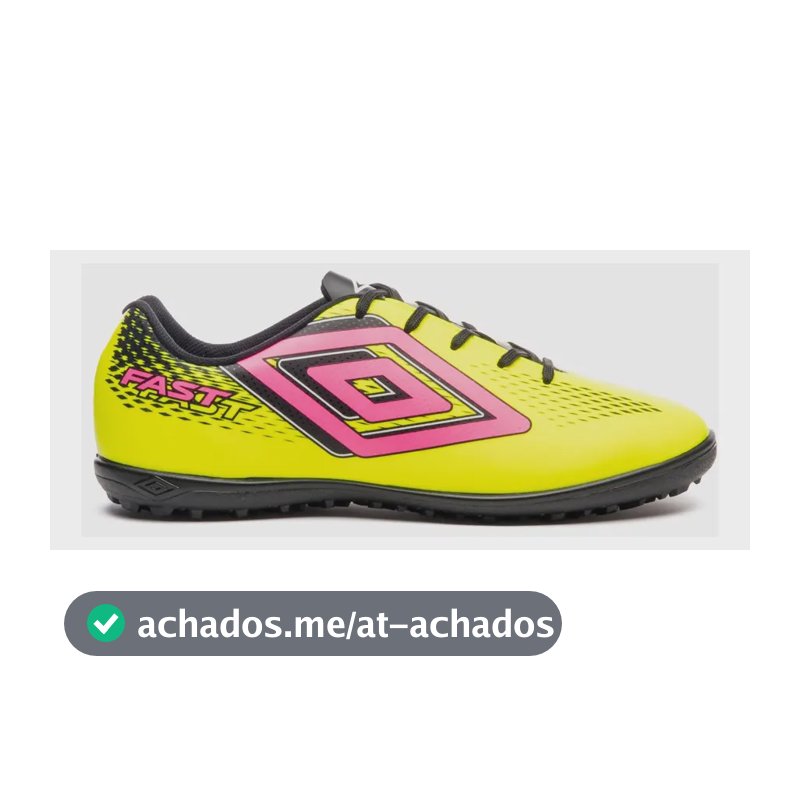 Chuteira Futsal Fast Ii Umbro Limão/preto/rosa Flúor 41 Br