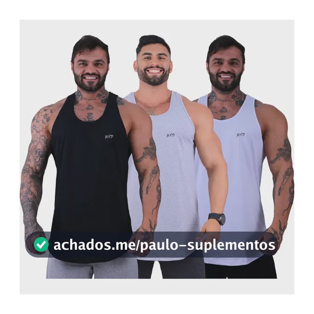 Kit 3 Regata Longline Cavada Estilo Básico Mxd Conceit Grife