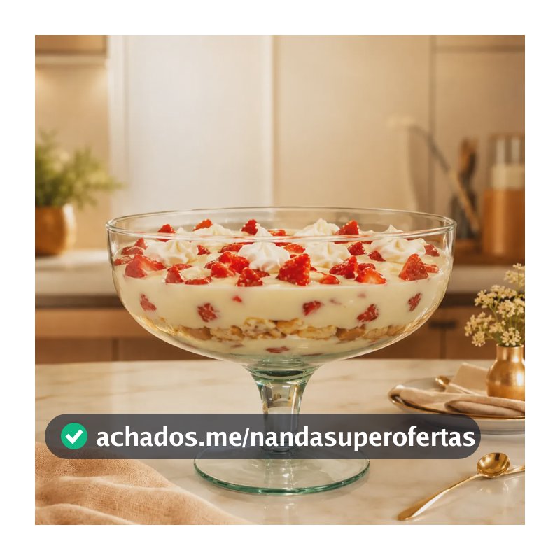 Taça De Vidro Para Sobremesa Grande Transparente Lisa 2,5l Transparente