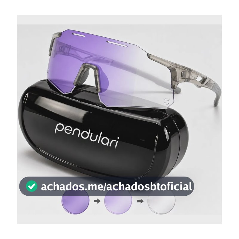 Óculos De Sol Fotocromático Bike Corrida Vôlei De Praia Uv400 - Fotocromática - Transparente - Roxo - Pendulari