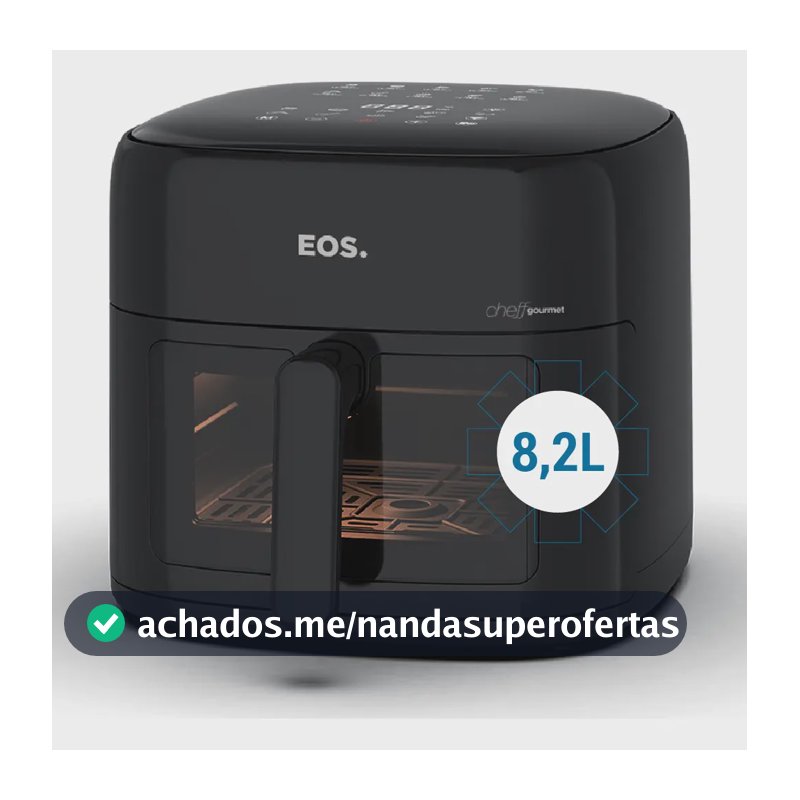 Fritadeira Air Fryer Eos Family 8,2l Digital Eaf80p Cor Preto