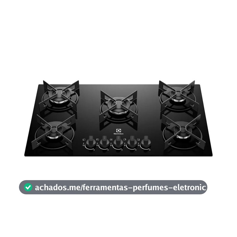 Cooktop 5 Bocas a Gás Electrolux Mesa de Vidro Efficient Grade de Aço Fosco (KE5GR) Bivolt