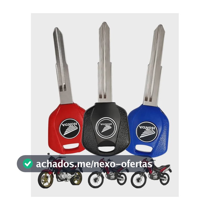 Kit 3 Chaves Honda Lâmina Virgem Pop110 Cg Fan Titan Bros