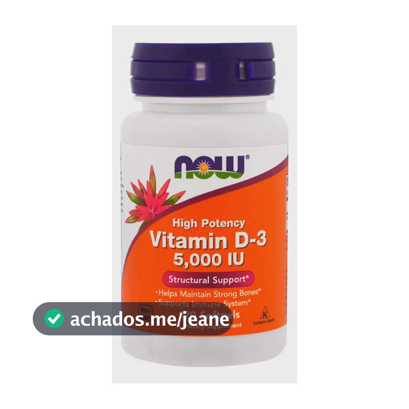 Now Foods Vitamina D3 5000iu Alta Potencia 120 Softgels Sabor N/A