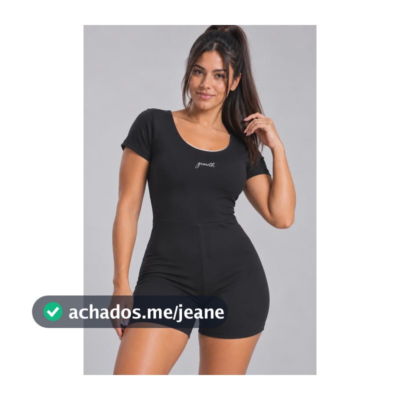 Conjunto Macaquinho Fitness Academia Feminino Exercicio Preto M