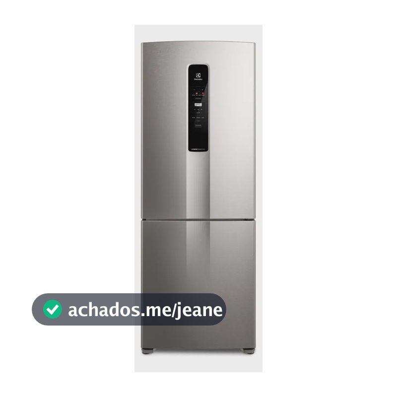 Geladeira Electrolux Frost Free Inverter 490L Efficient com AutoSense Inverse Inox Look (IB7S)
