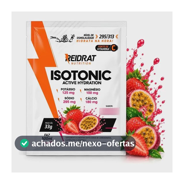 Isotônico Reidrat 20 Sachês 33g Morango Maracujá Hidratação