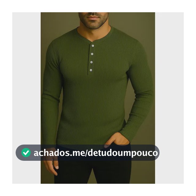 Camiseta Henley Slim Fit Ml - 5 Cores -compre 3 Frete Grátis