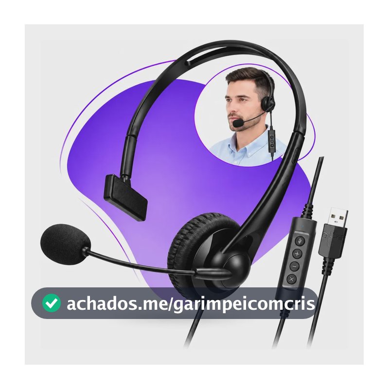 Fone De Ouvido Com Microfone Usb Heaset Call Center Telemarketing Jogos Reuniao Empresa Trabalho Profissional Com Fio Atendimento Call Center Heaseats Home Office Computador Notebook Telefone Pc