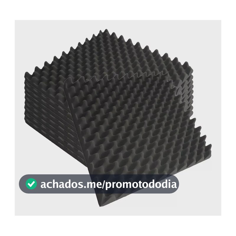 Espuma Acústica Armazém Das Espumas Caixa De Ovo 50cm X 50cm X 2cm Cinza